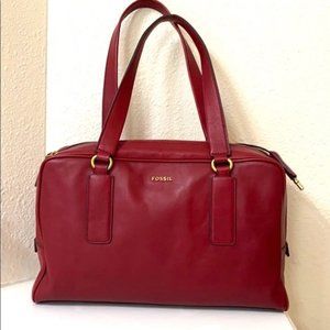 Fossil satchel, shoulder bag in beautiful dark red